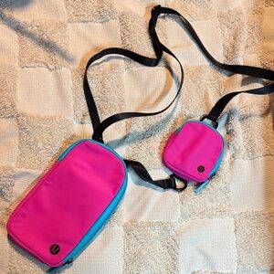 Lulemon Pink and Blue Crossbody Bag Set